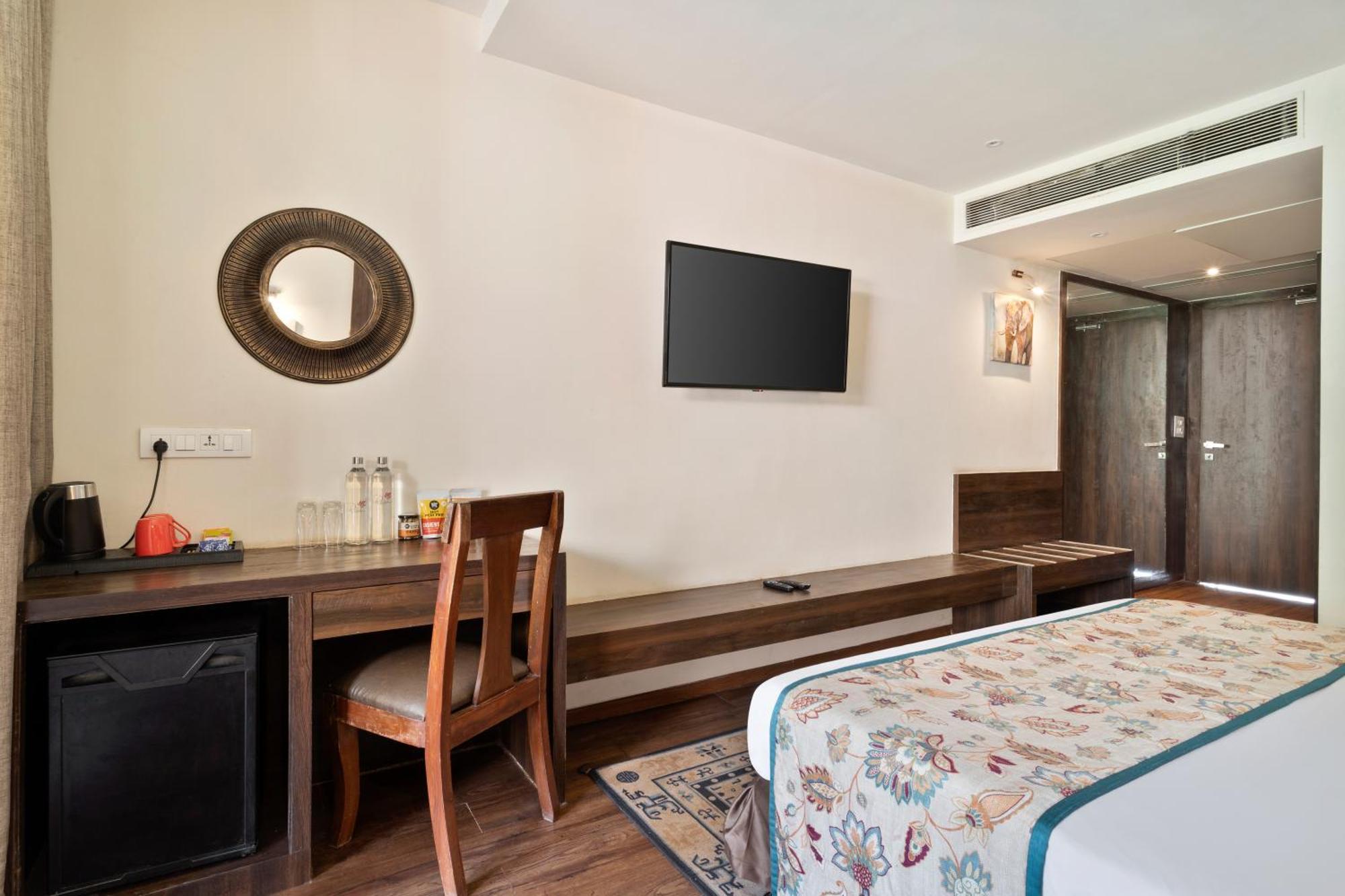 Super Deluxe Pool View Room Balcony complimentary Kayaking on Massage session Happy Hours 21 from 11 am to 8 pm on selected brands